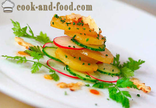 Daržovių bulvių salotos su agurkų ir ridikėlių receptas