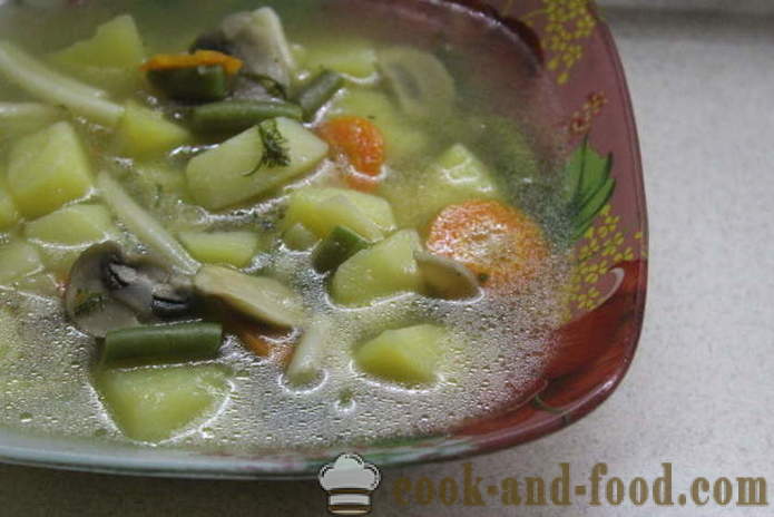 Bezmięsny daržovių sriuba su šparaginėmis pupelėmis - kaip virėjas daržovių sriuba namie, žingsnis po žingsnio receptas nuotraukomis