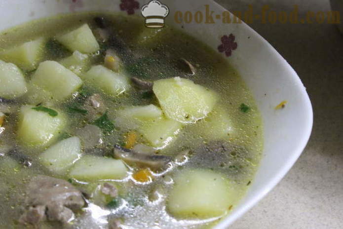 Sriuba su vištienos kepenėlių - kaip virėjas sriuba su kepenų, žingsnis po žingsnio receptas nuotraukomis