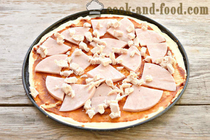 Naminė pica su dešra nuo Neraugintos tešlos - Kaip iškepti picą sluoksniuotos tešlos, su po žingsnio receptas nuotraukomis žingsnio