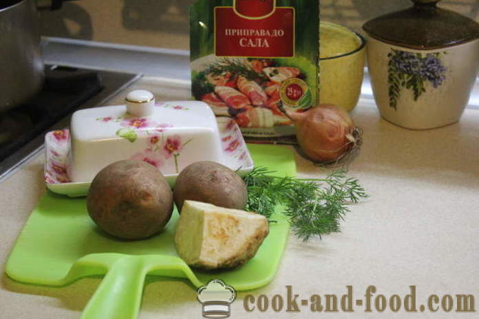 Bulvės, bulvių košė su salierais ir svogūnų - Kaip Padaryti bulvių koše su svogūnais ir salierais, žingsnis po žingsnio receptas nuotraukomis