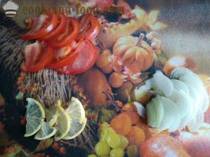 Skumbrė kepta su pomidorais ir folijoje citrina - kaip kepta skumbrės su citrina orkaitėje, su po žingsnio receptas nuotraukomis žingsnio