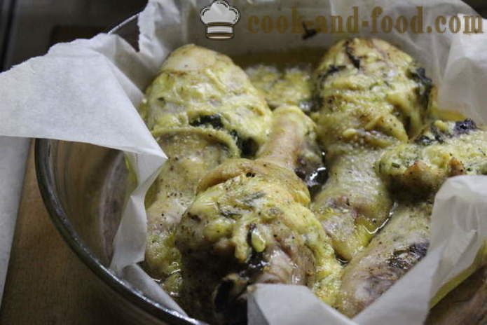 Įdaryti vištienos Drumstick orkaitėje - kaip virėjas skanus vištienos blauzdelės, žingsnis po žingsnio receptas nuotraukomis