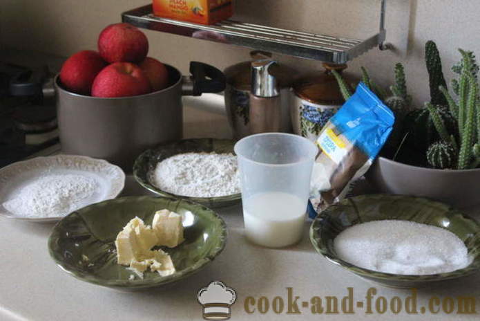 Paprasta obuolių pyragas su imbieru pieno - Kaip iškepti obuolių pyragą su imbieru orkaitėje, su po žingsnio receptas nuotraukomis žingsnio