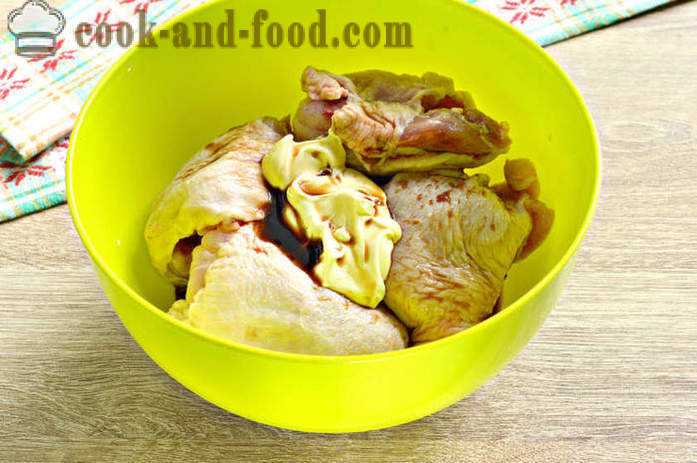 Vištienos šlaunelės orkaitėje - kaip virėjas vištienos šlaunelės majonezo ir sojos padažas, žingsnis po žingsnio receptas nuotraukomis