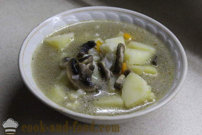 Trinta sriuba su grybais ir žiediniai kopūstai - kaip virėjas sriuba su grybais, žingsnis po žingsnio receptas nuotraukomis