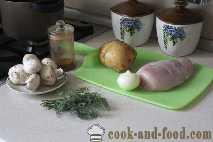 Valcuoti vištienos krūtinėlė įdaryta grybais ir bulvėmis - kaip padaryti bandeles vištienos, su po žingsnio receptas nuotraukomis žingsnio