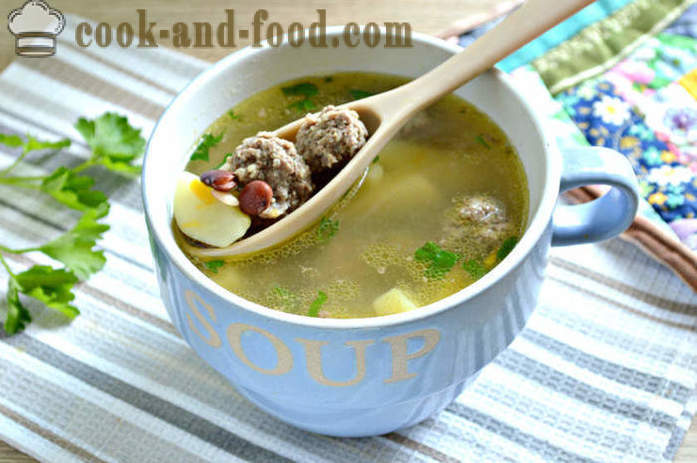 Pupelių sriuba su frikadelėmis ir bulvės - kaip virėjas pupelių sriuba su raudonųjų pupelių, žingsnis po žingsnio receptas nuotraukomis