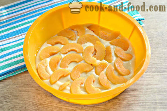 Jellied abrikosų pyragas su kefyro - paprastas ir greitas, kaip iškepti abrikosų pyragas orkaitėje, su po žingsnio receptas nuotraukomis žingsnio