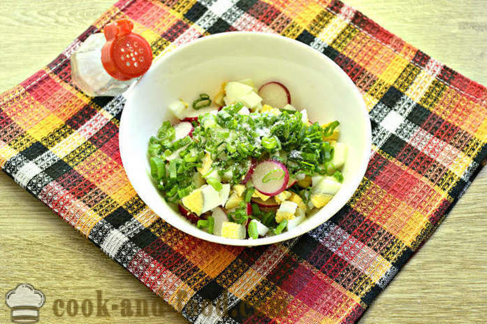 Salotos su ridikėliais ir rabarbarų - Kaip padaryti, kad ridikėlių ir rabarbarų salotos, žingsnį po žingsnio receptas nuotraukomis