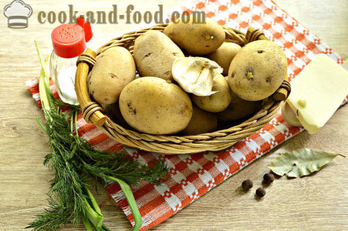 Virti Naujos bulvės su česnakais ir žolelėmis - kaip virėjas naujų bulves skanu ir tinkamai Žingsnis po žingsnio receptas nuotraukomis