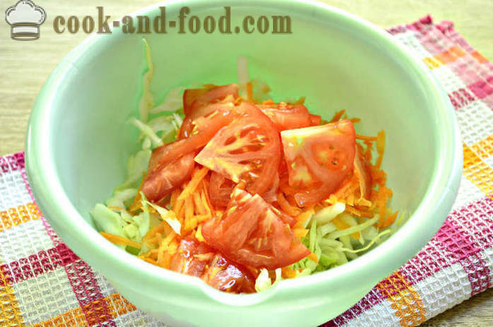Žingsnis po žingsnio receptas nuotraukų skanus salotos šviežių kopūstų ir morkų - kaip virėjas skanus salotos jaunas kopūstų ir morkų