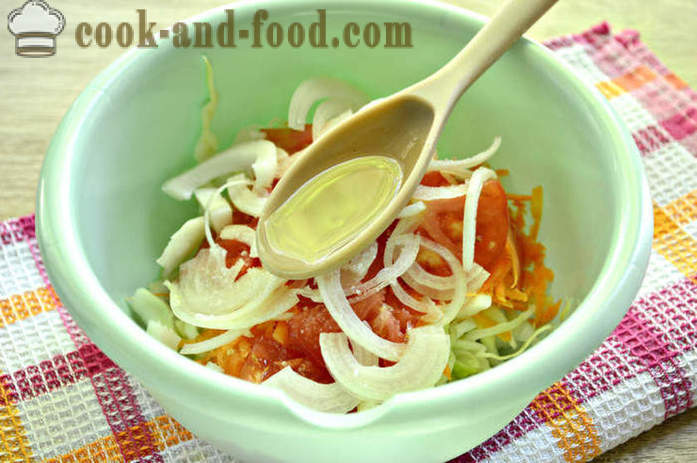 Žingsnis po žingsnio receptas nuotraukų skanus salotos šviežių kopūstų ir morkų - kaip virėjas skanus salotos jaunas kopūstų ir morkų