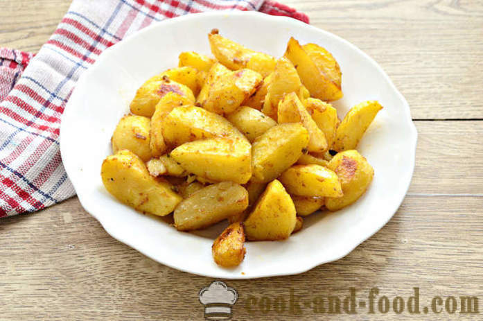 Keptos bulvių skiltelės orkaitėje su česnakais ir sojos padažu - ir skanu keptos bulves orkaitėje, su po žingsnio receptas nuotraukomis žingsnio