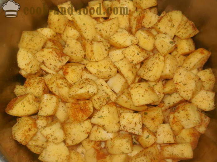 Šiupinys su dešrelėmis ir bulvėmis multivarka - kaip virėjas skanus dešra su bulvėmis, žingsnis po žingsnio receptas nuotraukomis