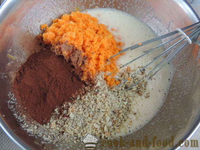 Paprasčiausias šokolado morkų pyragas su augaliniu aliejumi - kaip virti morkų pyragą į orkaitę, su po žingsnio receptas nuotraukomis žingsnio