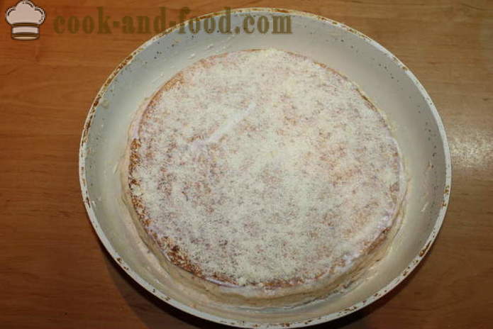 Sūrio pyragas plonos pita su vištienos krūtinėlė - Kaip padaryti tortą iš Lavašas su įdaru orkaitėje, su po žingsnio receptas nuotraukomis žingsnio