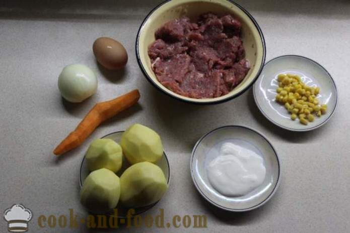 Mėsos kukuliai keptos orkaitėje su bulvėmis ir daržovėmis - kaip virėjas kukuliai orkaitėje, su po žingsnio receptas nuotraukomis žingsnio