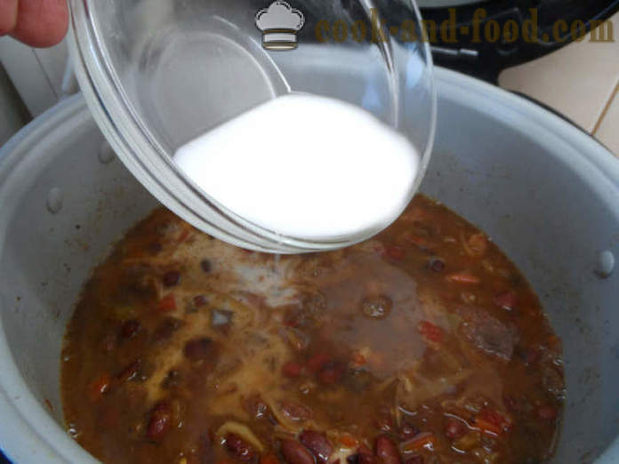 Storio sriuba čili CON Carne - kaip virėjas klasikinis čili con carne, žingsnis po žingsnio receptas nuotraukomis