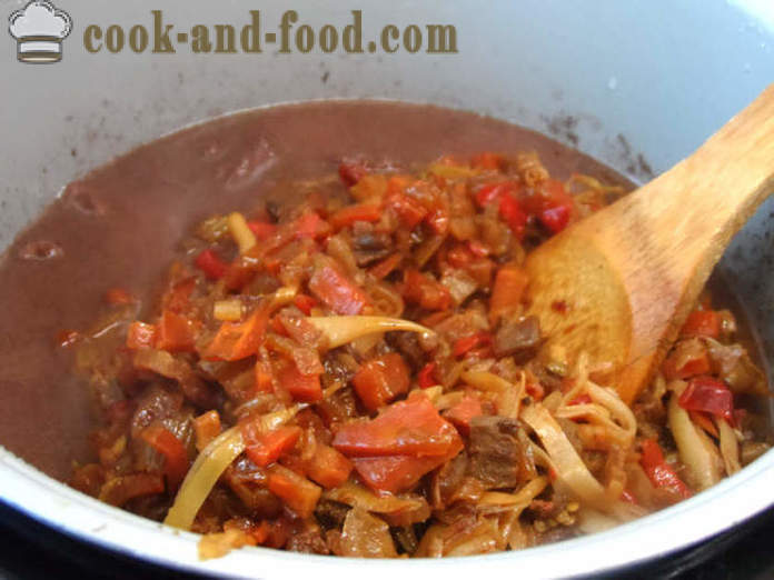 Storio sriuba čili CON Carne - kaip virėjas klasikinis čili con carne, žingsnis po žingsnio receptas nuotraukomis