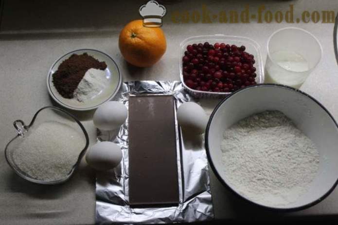 Spanguolių bandelės su šokoladu ant kefyro - kaip virėjas pyragai su šokoladu ir spanguolėmis, su žingsnis po žingsnio receptas nuotraukomis