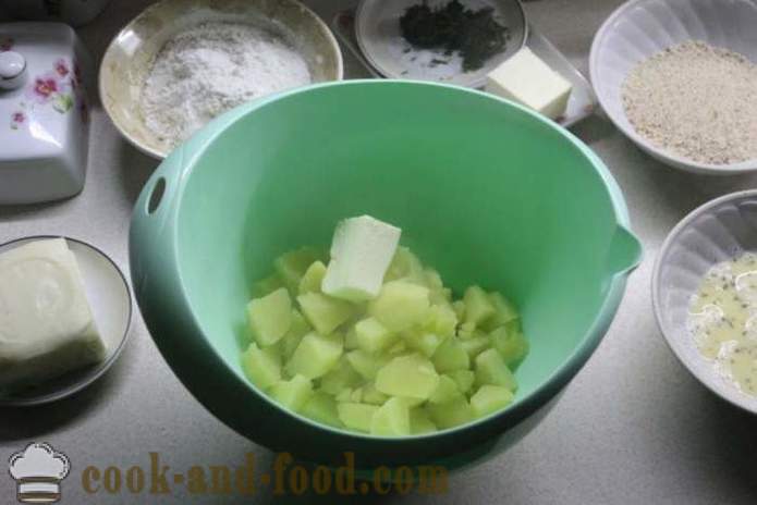 Kamuoliai bulvių su sūriu ir žolelių aliejumi - Kaip Padaryti bulvių kamuoliukus su sūriu, žingsnis po žingsnio receptas nuotraukomis