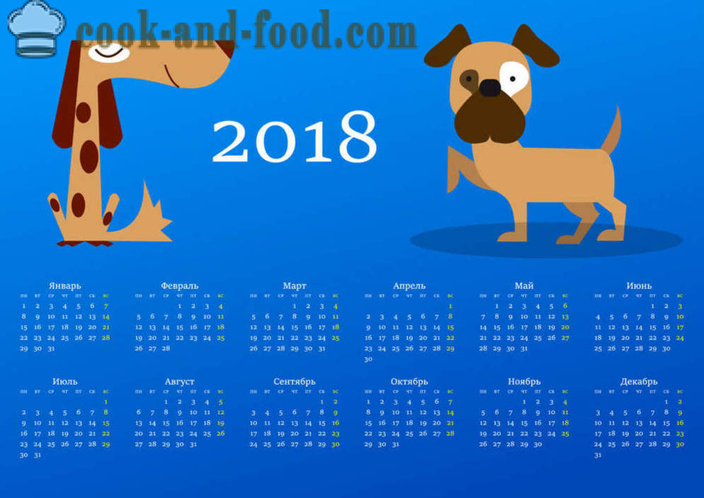 Kalendorius 2018 - Metai šuo ant rytinės kalendorius: atsisiųsti nemokamai Kalėdų kalendorių su šunimis ir šuniukais.