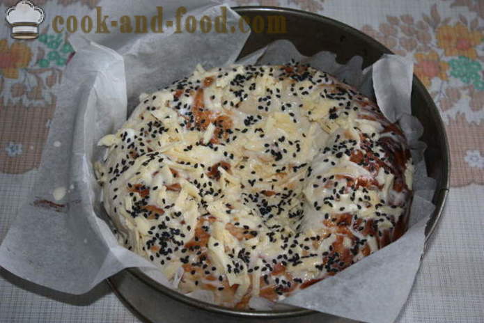 Uzbekų duona su sūriu orkaitėje - kaip virėjas karštų sumuštinių su sūriu namuose, žingsnis po žingsnio receptas nuotraukomis