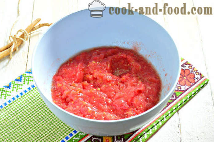 Pagrindinis hrenoder klasika - kaip padaryti hrenoder namuose, žingsnis po žingsnio receptas hrenodera su pomidorais ir česnakais