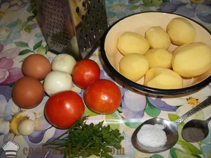 Blynai, pagaminti iš bulvių su pomidorais - kaip padaryti, kad bulvių blynai su po žingsnio receptas nuotraukomis žingsnio