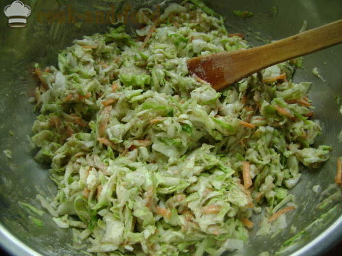 Daržovių kotletai iš jaunų kopūstų ir cukinijų - kaip virti kotletai su jaunas kopūstų ir cukinijų, su po žingsnio receptas nuotraukomis žingsnio