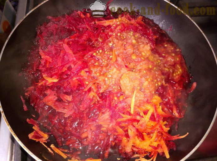 Sriuba su runkelių ir marinuotais pomidorais - kaip virėjas sriuba, žingsnis po žingsnio receptas nuotraukomis