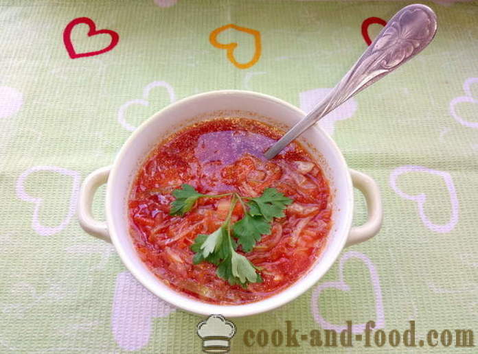 Sriuba su runkelių ir marinuotais pomidorais - kaip virėjas sriuba, žingsnis po žingsnio receptas nuotraukomis