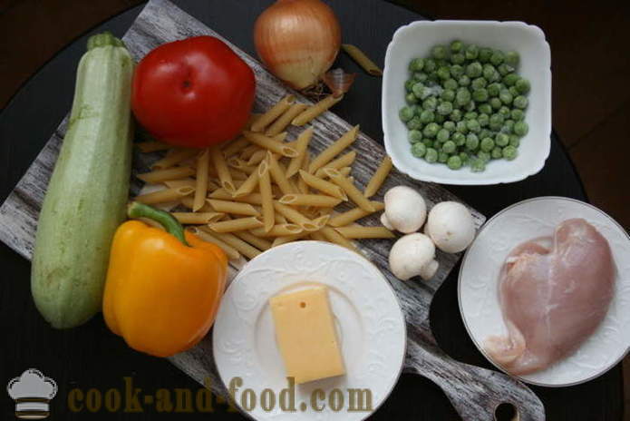 Italų naminiai makaronai su vištiena, daržovėmis ir sūriu - kaip virėjas italų makaronai namuose, žingsnis po žingsnio receptas nuotraukomis