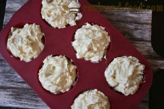 Sūrio bandelės, esantys silikono formų - kaip bake sūrio pyragą orkaitėje, su po žingsnio receptas nuotraukų žingsnio