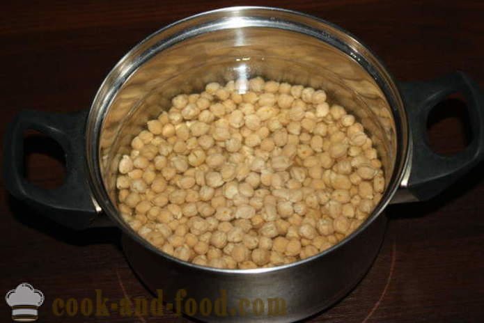 Jauniklį žirnių pasta hummus - kepimo hummus namuose, paprastas receptas su nuotrauka