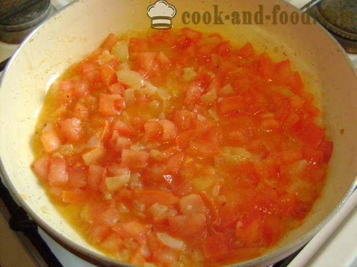 Koduota italų - kaip virėjas plakta kiaušinienė su pomidorais, sūriu ir duonos, su po žingsnio receptas nuotraukomis žingsnio
