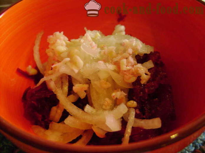 Burokėlių salotos be majonezo, česnakų ir svogūnų - kaip paruošti burokėliai salotos, žingsnį po žingsnio receptas nuotraukomis