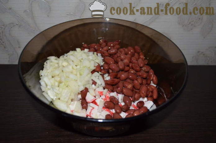 Paprasta salotos raudonųjų pupelių su pomidorų - kaip parengti salotos su raudonųjų pupelių, žingsnis po žingsnio receptas nuotraukomis