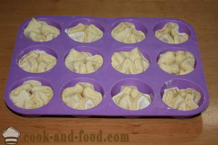 Puffmaffiny - sluoksniuotos pyragaičiai, kaip padaryti bandeles iš sluoksniuotos tešlos barmy, žingsnis po žingsnio receptas nuotraukomis
