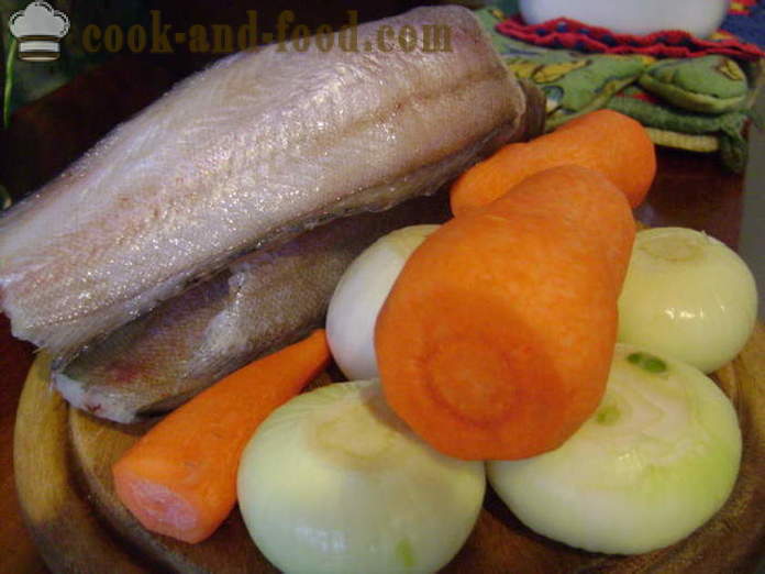 Skanus receptas brotoly troškinta su svogūnais ir daržovių - kepimo brotola žuvis su majonezu, žingsnis po žingsnio receptas nuotraukomis