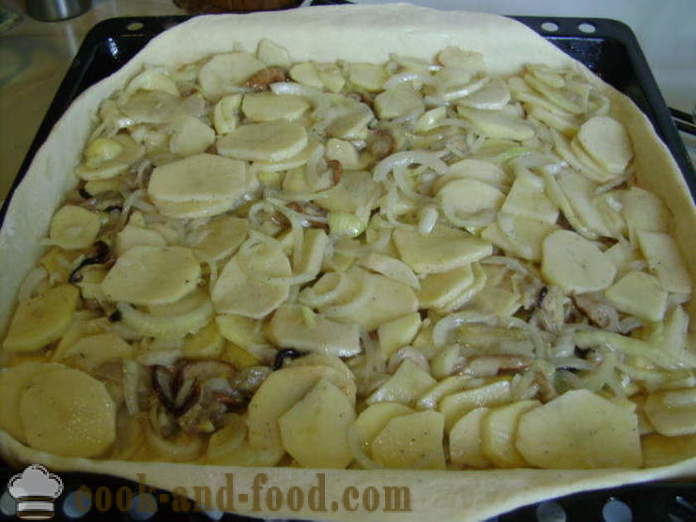 Mielių pyragas su bulvėmis ir grybais - Kaip virėjas pyragas su grybais ir bulvėmis, su po žingsnio receptas nuotraukomis žingsnio