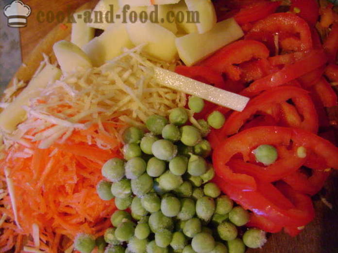 Daržovių sriuba su frikadelėmis ir makaronais - kaip virėjas sriuba su frikadelėmis ir makaronais, su po žingsnio receptas nuotraukomis žingsnio