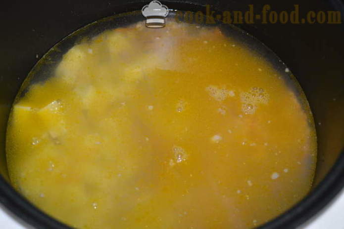 Žirnių sriuba su mėsa - kaip multivarka greitai virėjas žirnių sriuba, žingsnis po žingsnio receptas nuotraukomis