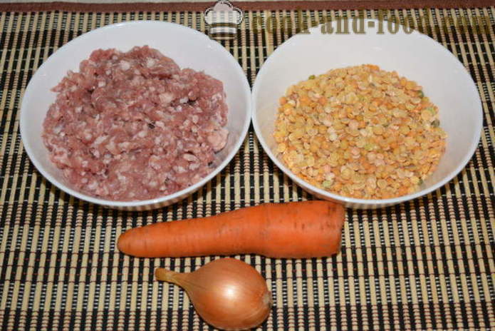 Žirnių sriuba su mėsa - kaip multivarka greitai virėjas žirnių sriuba, žingsnis po žingsnio receptas nuotraukomis