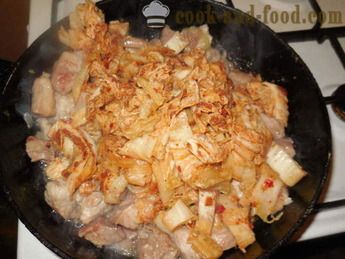 Kiauliena su Kimchi Korėjos - Kimchi kaip mailius su mėsa, žingsnis po žingsnio receptas nuotraukomis