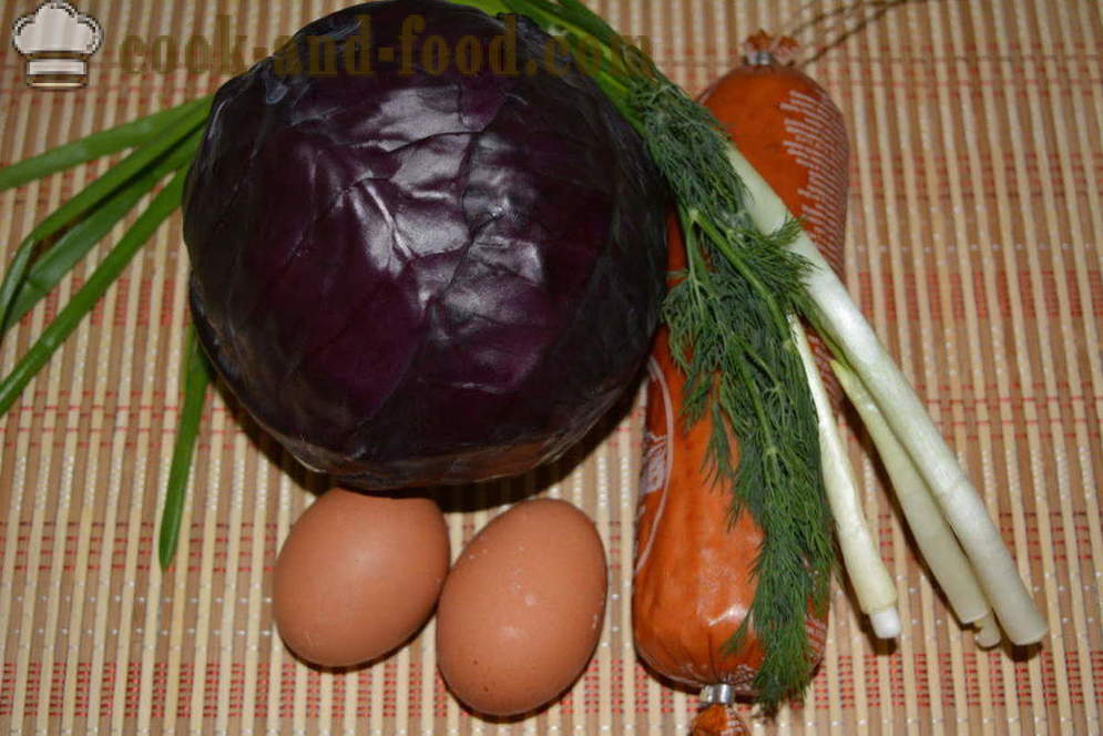 Paprasta salotos raudonojo kopūstai su majonezu - kaip pasiruošti raudonojo kopūstų salotos, žingsnį po žingsnio receptas nuotraukomis