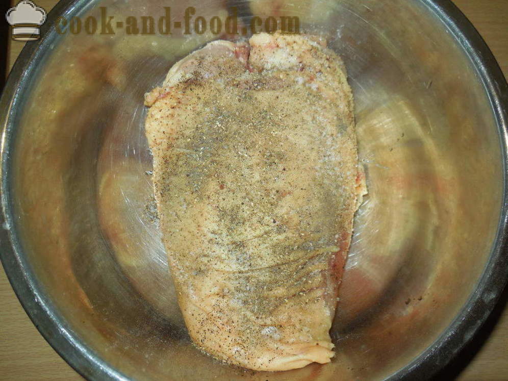 Sultingas vištienos krūtinėlė kepama orkaitėje - kaip virėjas vištienos krūtinėlės orkaitėje, su po žingsnio receptas nuotraukomis žingsnio
