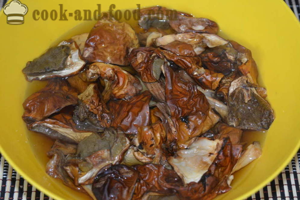 Naminis marinatas su grybais ir agurkais - kaip virėjas be mėsos ir marinatas miežių, žingsnis po žingsnio receptas nuotraukomis
