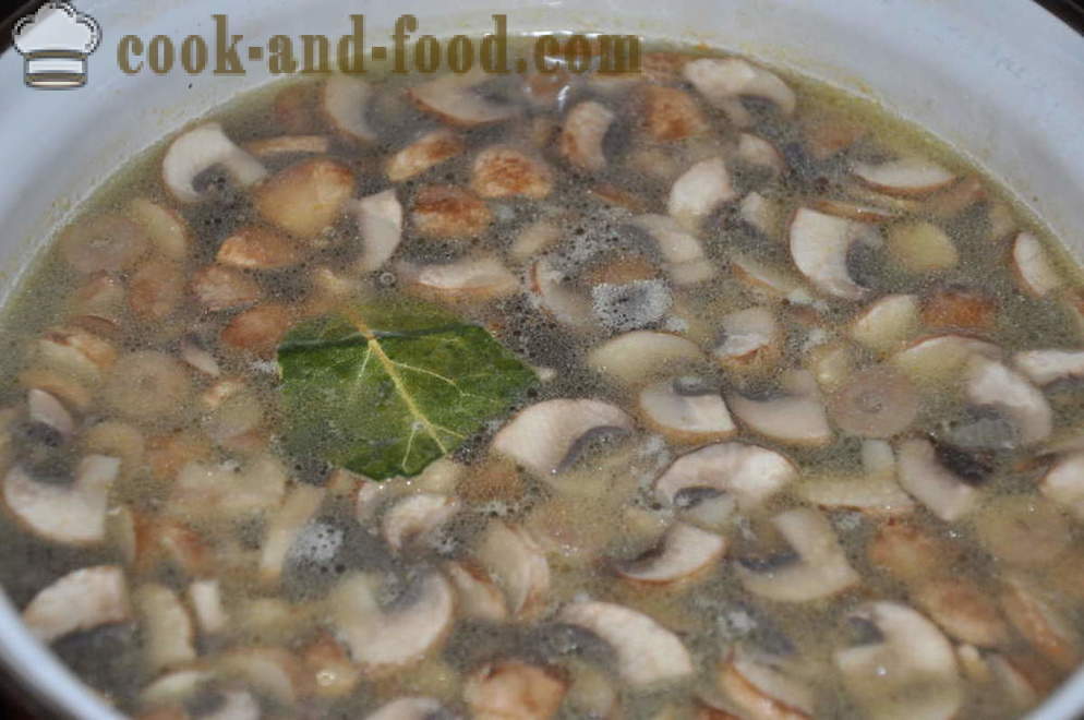 Skanus grybų sriuba su grybais - kaip virėjas grybų sriuba su grybais, žingsnis po žingsnio receptas nuotraukomis